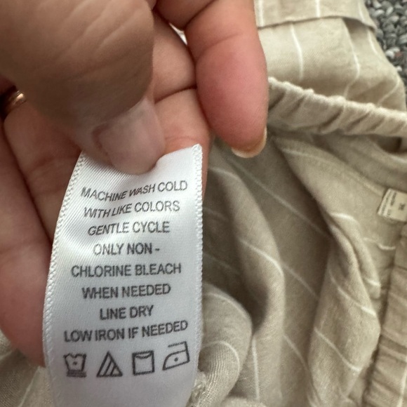 Land N Sea Women Coastal Grandma Core Wide Linen Blend Pants Beige Medium - Picture 7 of 7